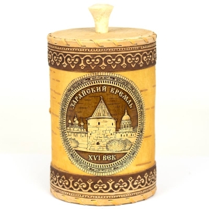 Туес Зарайский Кремль с кантами  900 мл 101016