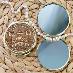 Зеркало Смоленск Герб шарнирное металлическое 7х7