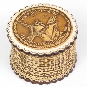 Шкатулка Архангельск Памятник Сене Малине фигурная 4,54,53