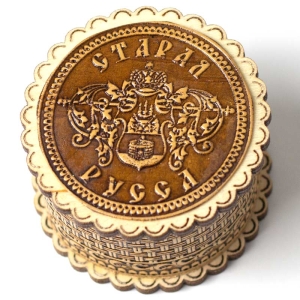 Шкатулка Старая Русса Герб фигурная 4,54,53