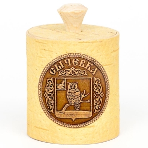 Туес Сычевка Герб Антик светлый 80мл 6х6х7,5