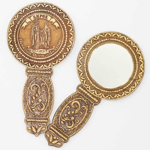 Зеркало Бирск Памятник Петру и Февронии с ручкой 7,5х15