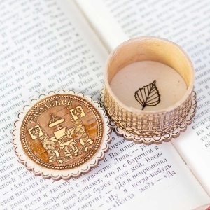 Шкатулка Смоленск Герб фигурная 4,5х4,5х3