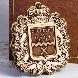 Магнит-Оренбург-Герб-Корона-Фигурный-Золото-8,49,3