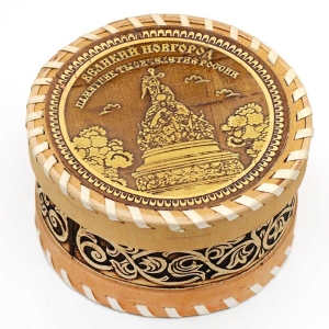 Шкатулка Великий Новгород Памятник Тысячелетие России 10х10х6
