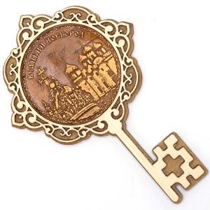 Магнит Великий Новгород Софийский собор и памятник Ключ 7,5х11,5