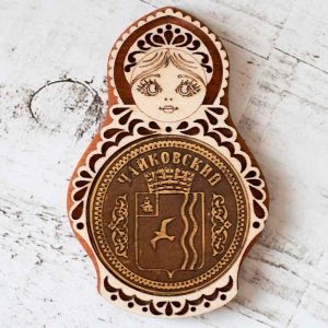 Магнит Чайковский Герб Матрешка 5,5х8,5