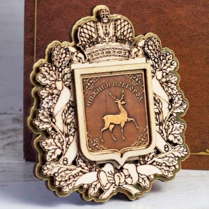 Магнит Нижний Новгород Герб Корона Фигурный Золото 8,4х9,3