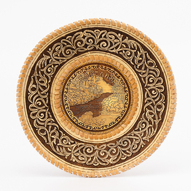 Панно Карелия Пейзаж круглое тисненное 21х21