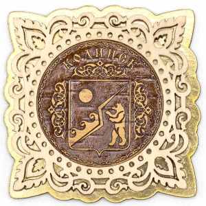 Магнит Кодинск Герб Узор Золото 77