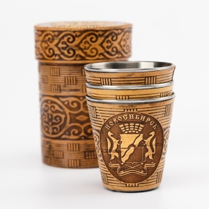 Набор стопок Новосибирск Герб 3шт 70мл 6,5х6,5х8,5