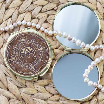 Зеркало Лунница круглое шарнирное металлическое 7*7 - сувенир