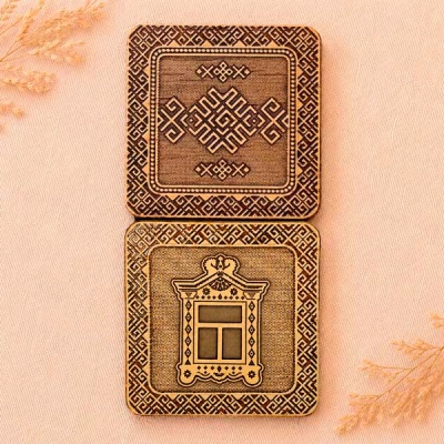 Зеркало Наличник шарнирное 7,5*7,5*1 - сувенир