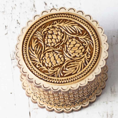 Шкатулка Шишки фигурная 4,5*4,5*3 - сувенир