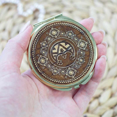 Зеркало Лунница круглое шарнирное металлическое 7*7 - сувенир