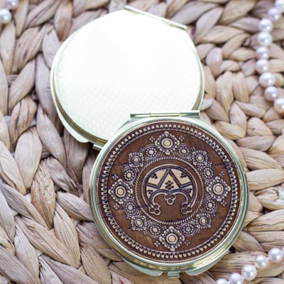 Зеркало Лунница круглое шарнирное металлическое 7*7 - сувенир