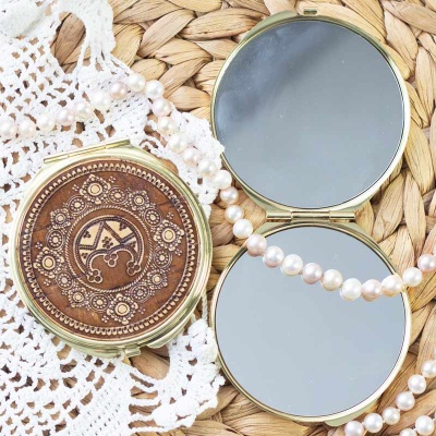 Зеркало Лунница круглое шарнирное металлическое 7*7 - сувенир