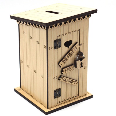 Копилка Туалет ХДФ 10*10*16  - сувенир