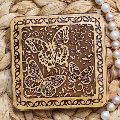 Зеркало Бабочки Я самая красивая шарнирное 7,5*7,5*1 - сувенир